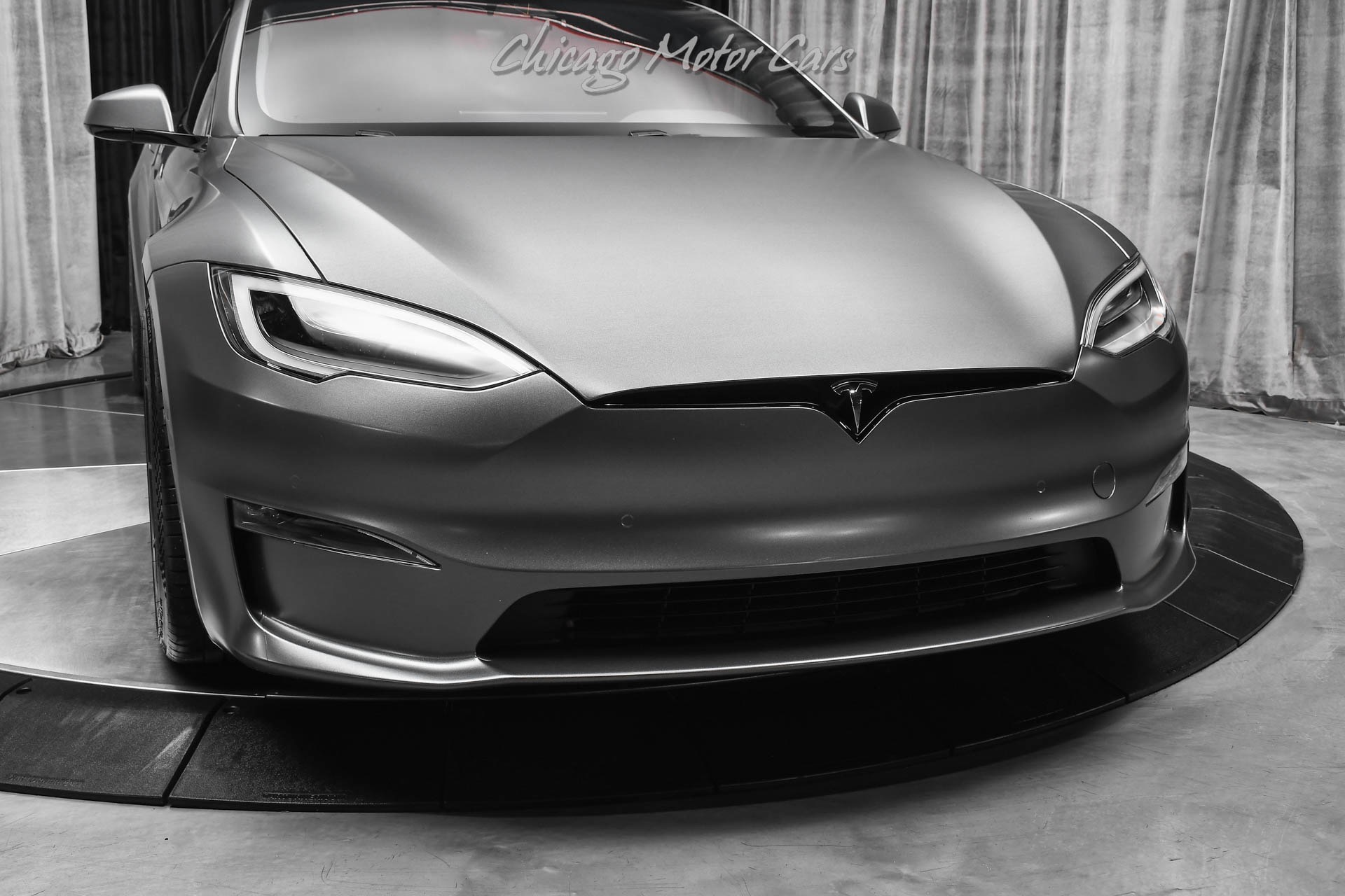 Used-2021-Tesla-Model-S-Plaid-Sedan-Autopilot-Matte-Gray-Wrap-Vossen-Hybrid-Forged-Wheels