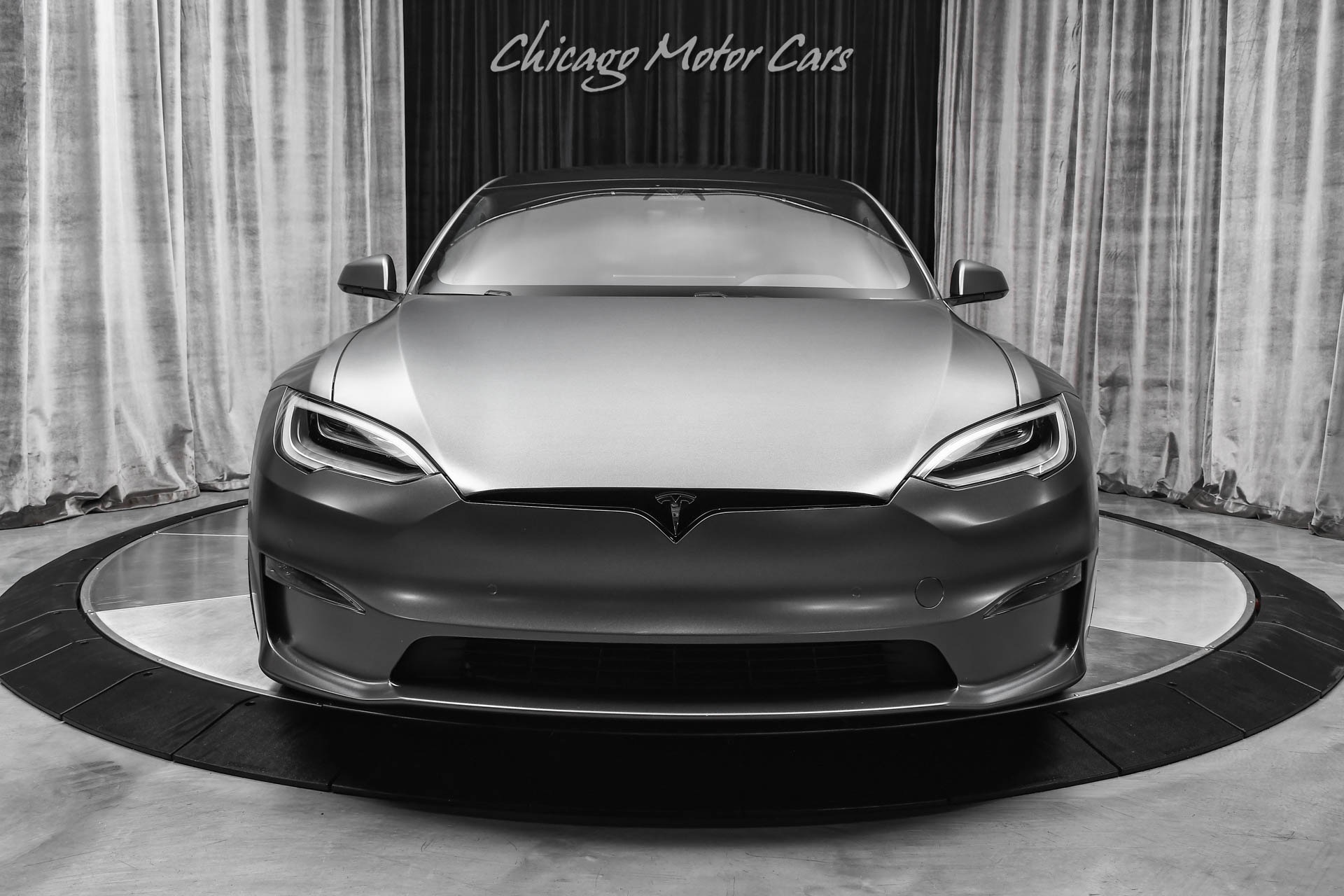 Used-2021-Tesla-Model-S-Plaid-Sedan-Autopilot-Matte-Gray-Wrap-Vossen-Hybrid-Forged-Wheels