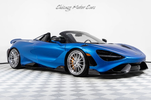 Used-2022-McLaren-765LT-Spider-Huge-MSRP-1-of-1-MSO-Celerium-Blue-Anrky-Wheels-Only-1600-Miles