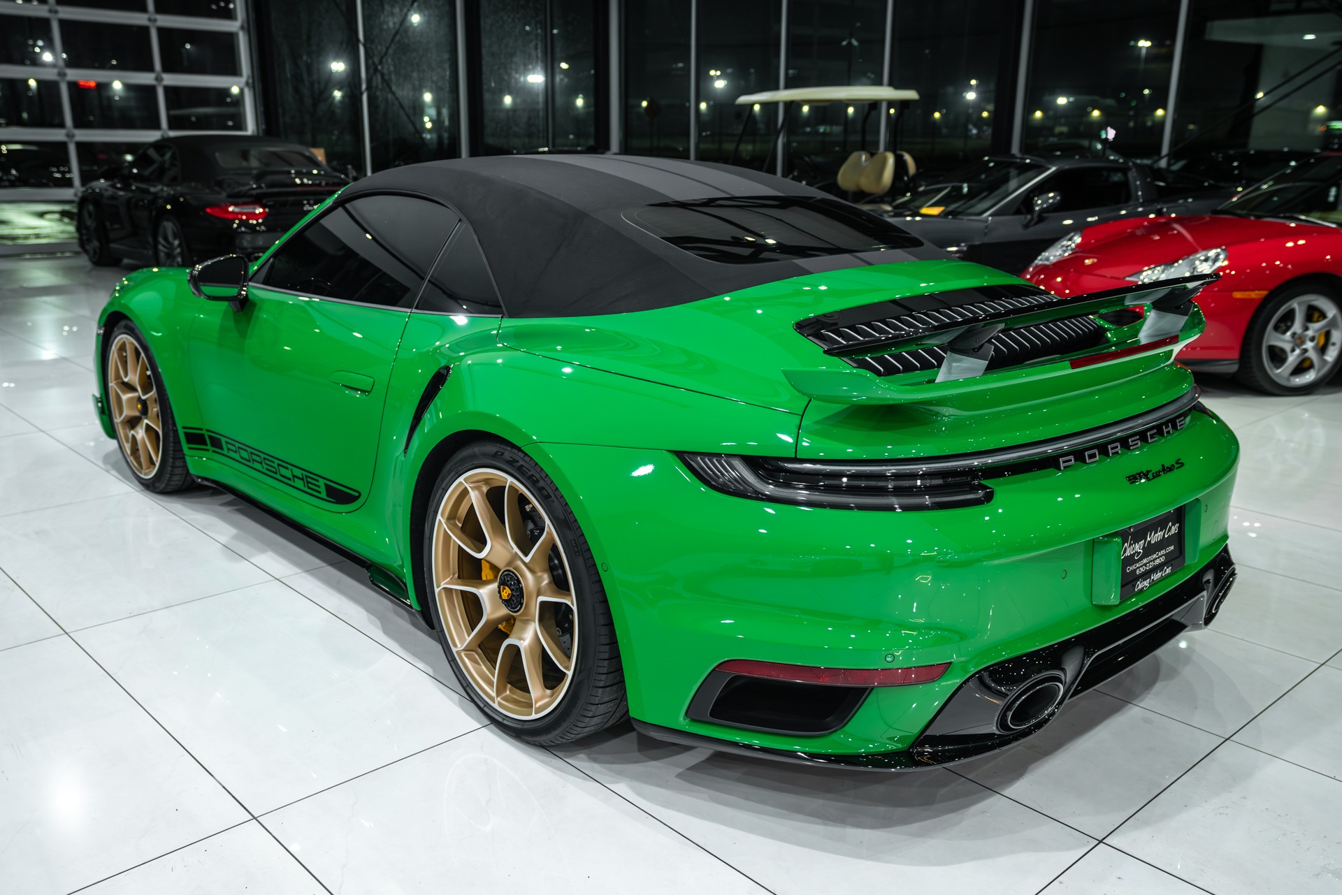 Used-2022-Porsche-911-Turbo-S-Convertible-Python-Green-RARE-Aero-Kit-Sport-Exhaust-FULL-PPF