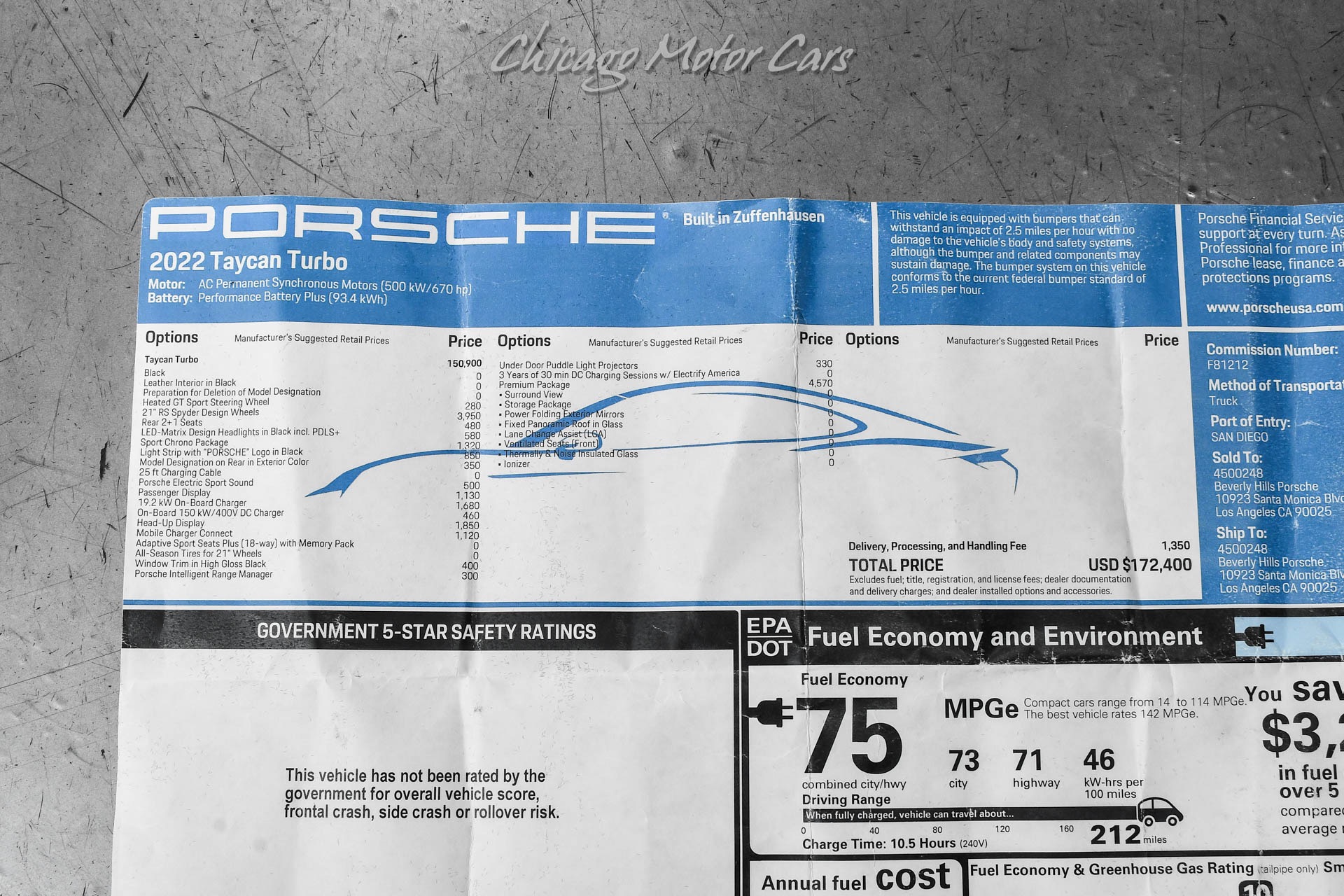 Used-2022-Porsche-Taycan-Turbo-Sedan-TechArt-Carbon-Fiber-Package-FULL-Body-Stealth-PPF-LOADED