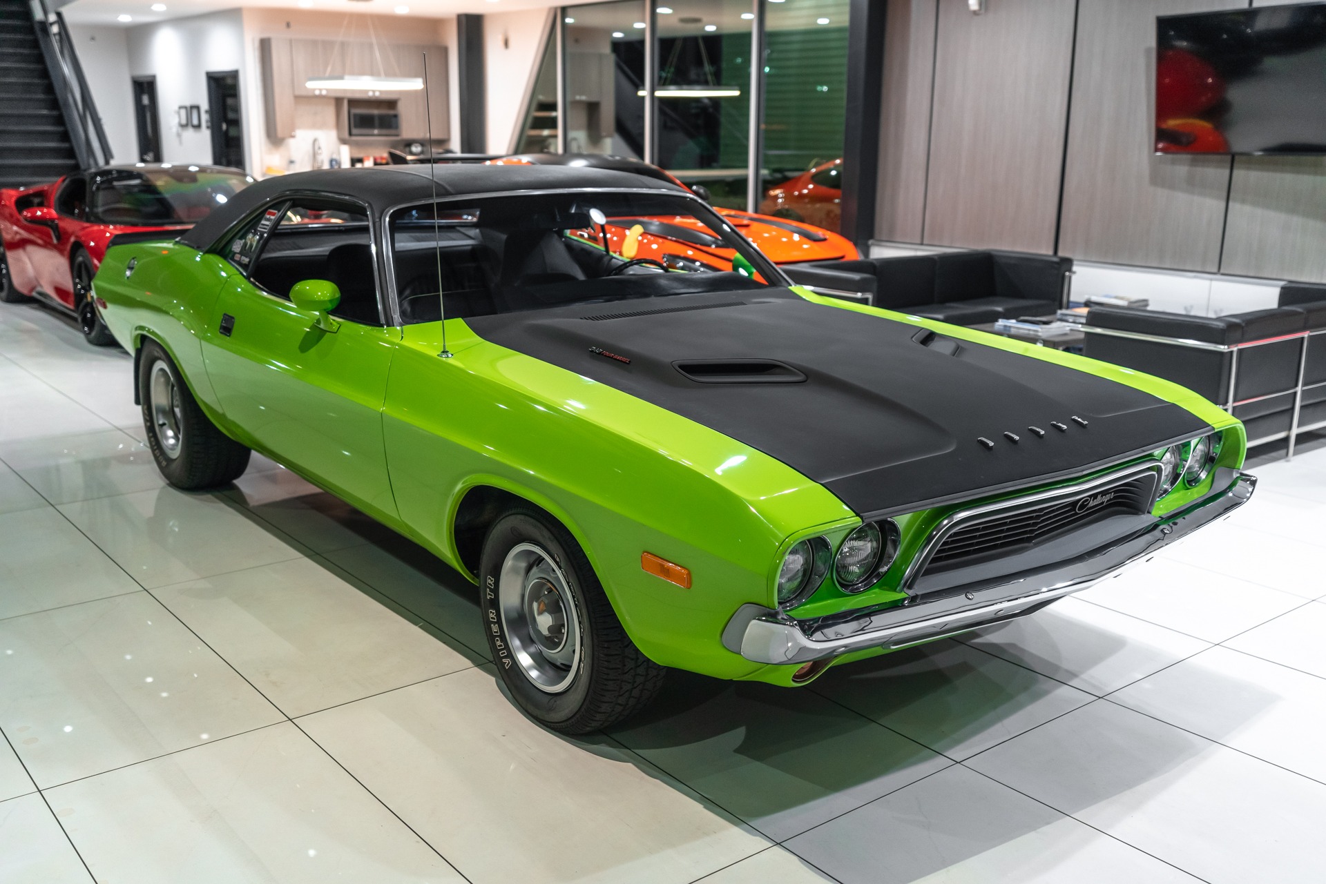 Used-1973-Dodge-Challenger-340-4-Barrel-Sub-Lime-Numbers-Matching-Car-Motor-Rebuild-Complete