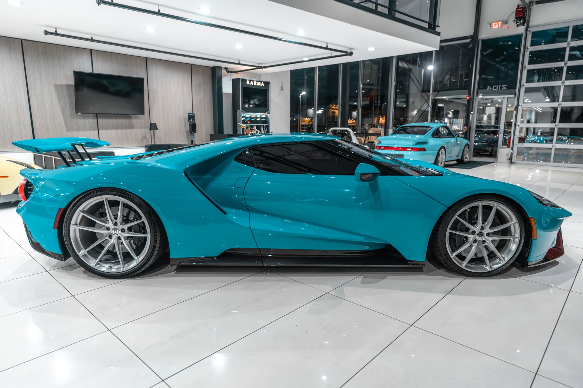 Used-2021-Ford-GT-Rare-Extended-Color-Palette-2-11-Miami-Blue-HRE-Wheels-Full-PPF