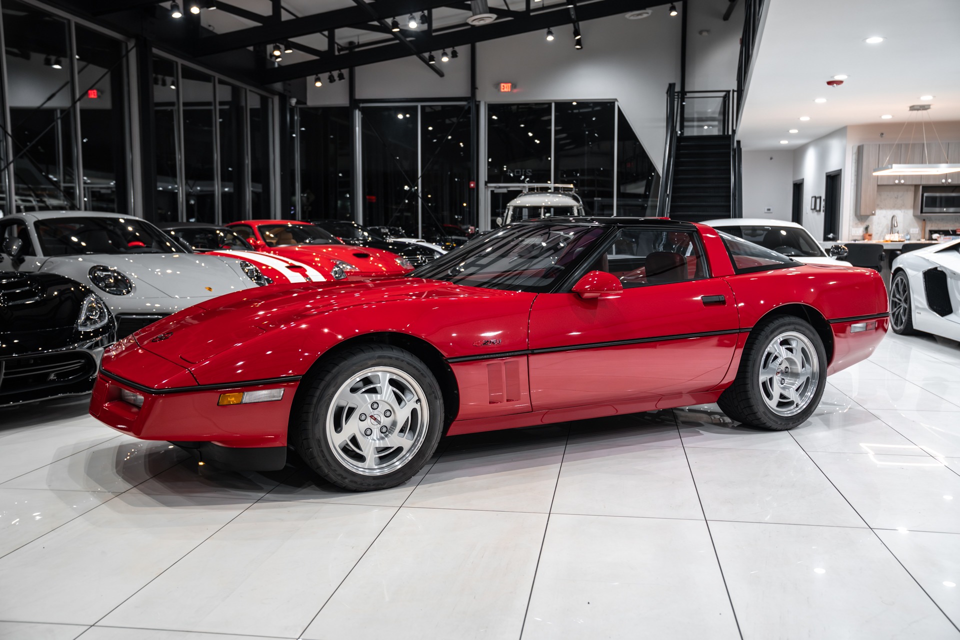 Used-1990-Chevrolet-Corvette-ZR1-Coupe-Red-on-Red-ONLY-6800-Miles-Collector-Car-RARE-ZR1