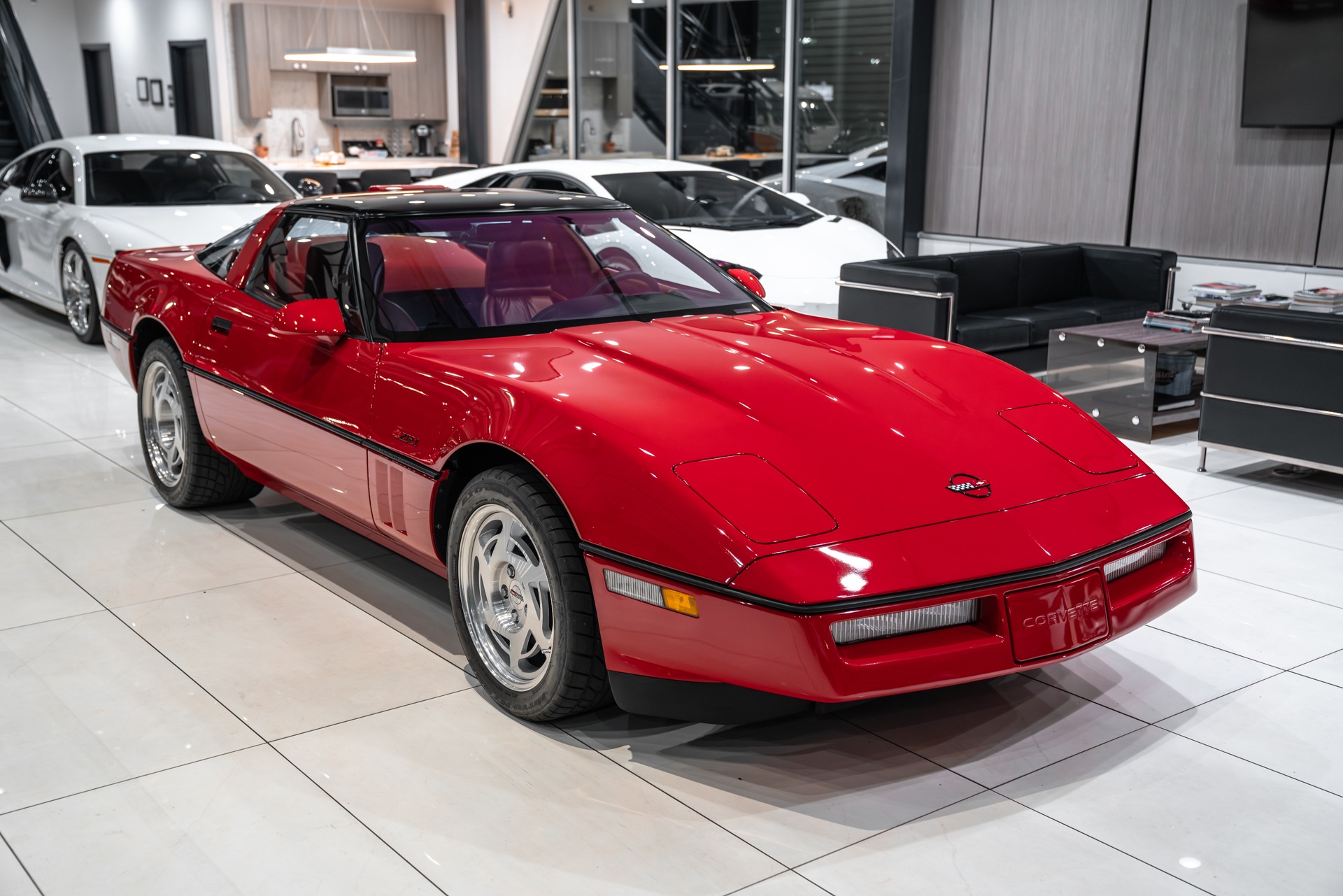 Used-1990-Chevrolet-Corvette-ZR1-Coupe-Red-on-Red-ONLY-6800-Miles-Collector-Car-RARE-ZR1