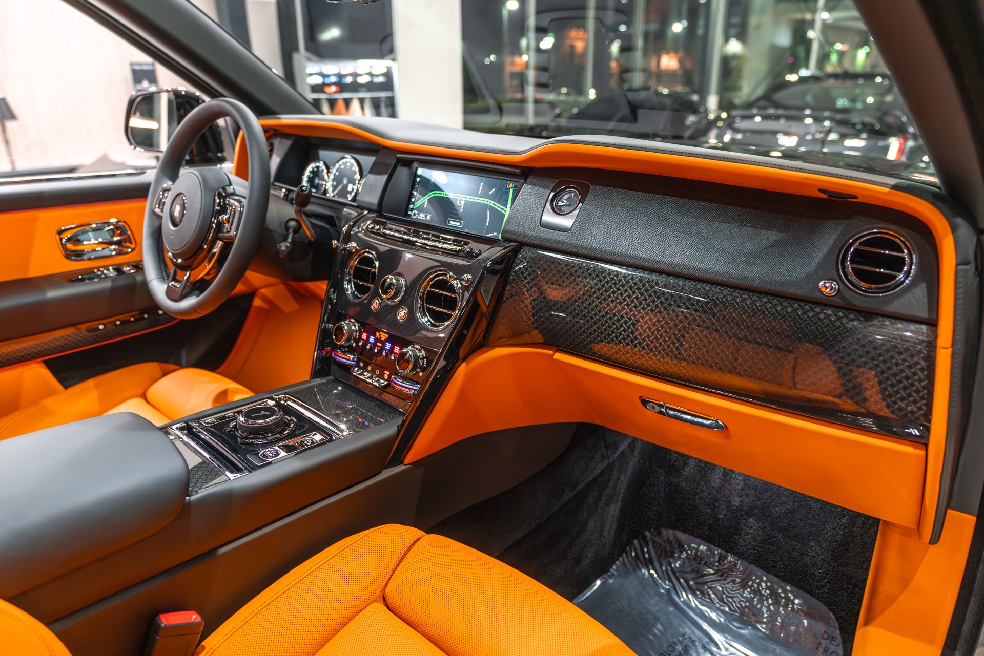 Used 2023 Rolls-Royce Cullinan Black Badge Original MSRP $491,750+ Mandarin  Orange Interior Carbon FIBER! For Sale (Special Pricing)