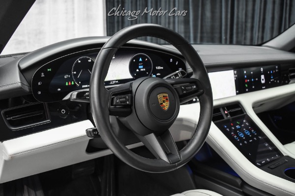 Used-2021-Porsche-Taycan-4S-Sedan-Chalk-Interior-Premium-Pkg-Passenger-Display-Mission-E-Wheels