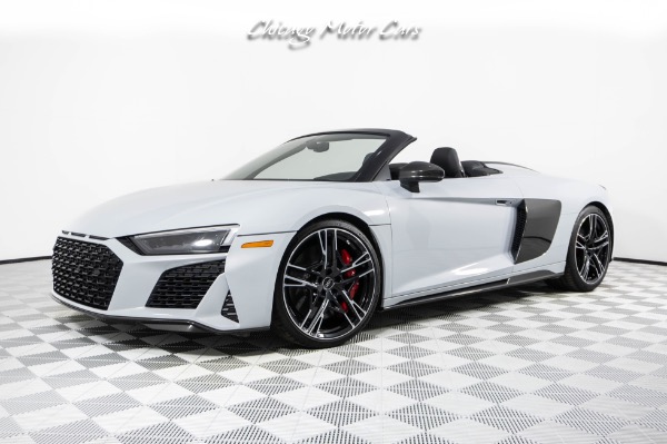 Used-2023-Audi-R8-V10-Performance-52-Quattro-Spyder-ONLY-865-Miles-Suzuka-Gray-Black-Optics-Pkg