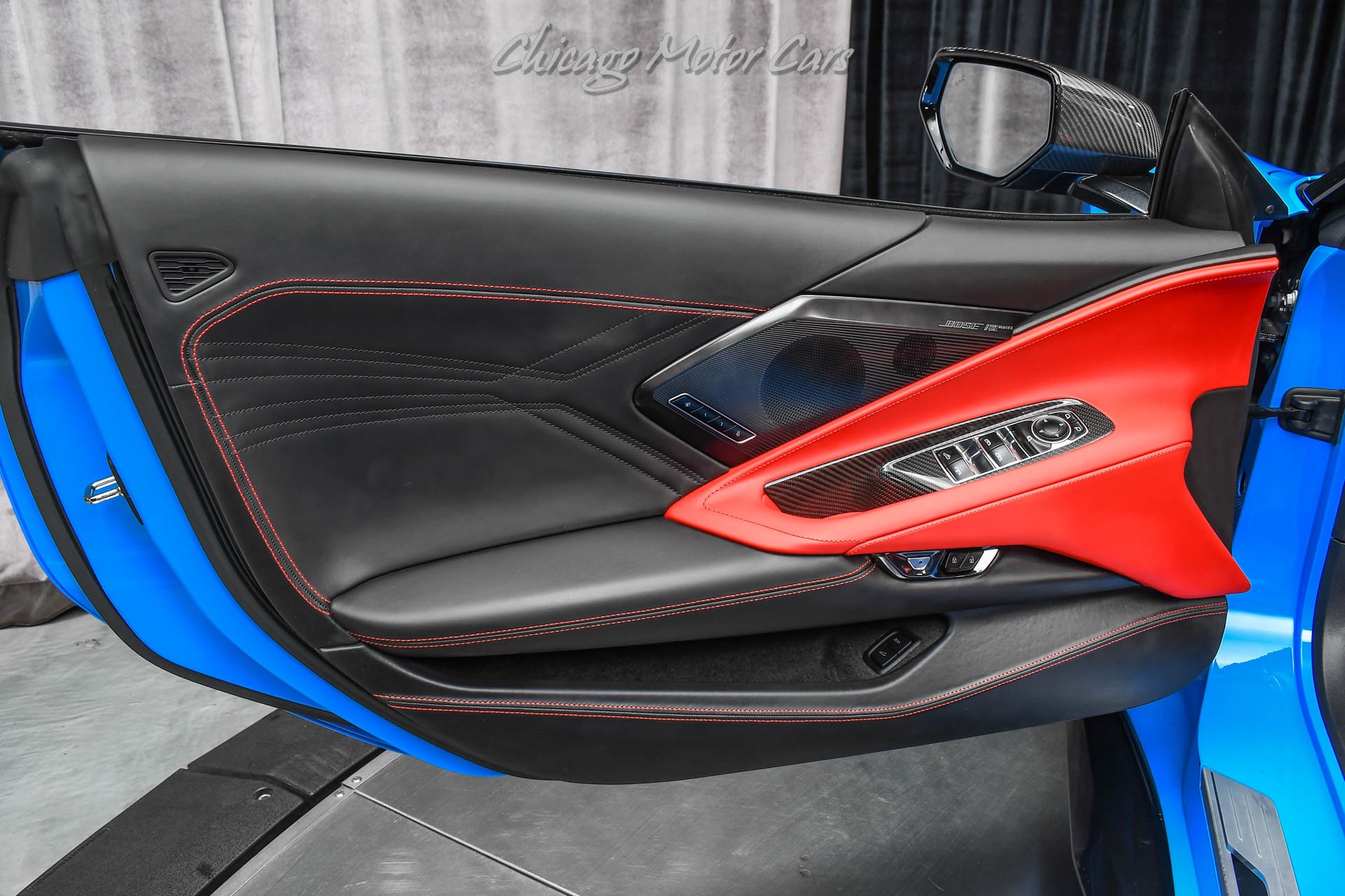 Used-2023-Chevrolet-Corvette-Z06-Convertible-3LZ-Rapid-Blue-Red-Interior-LOADED-Carbon-Fiber-Upgrades