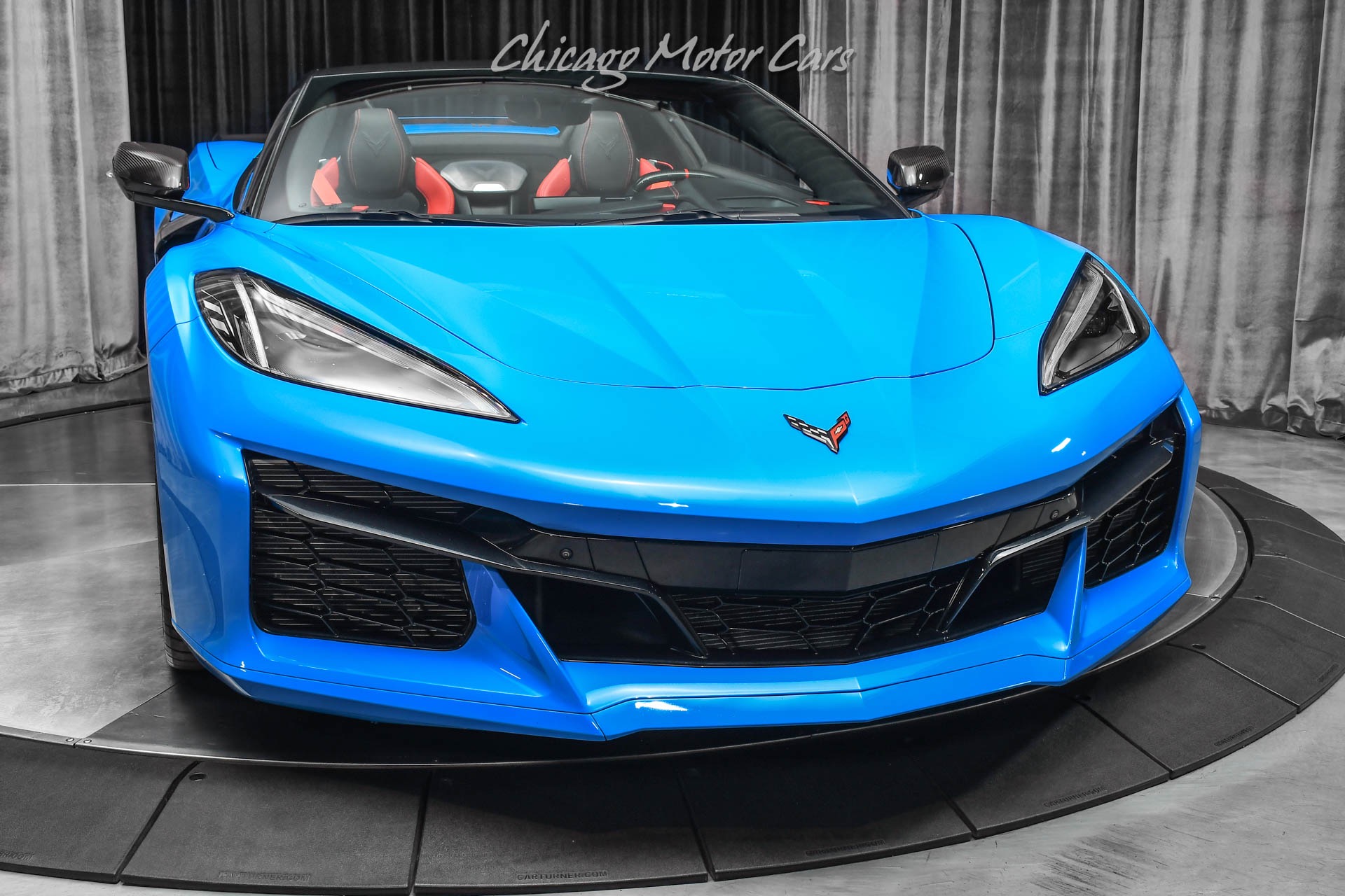 Used-2023-Chevrolet-Corvette-Z06-Convertible-3LZ-Rapid-Blue-Red-Interior-LOADED-Carbon-Fiber-Upgrades