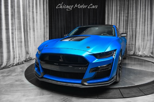 Used-2020-Ford-Mustang-Shelby-GT500-Matte-Blue-Wrap-Tech-Pkg-Carbon-Pkg