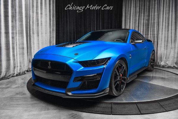 Used-2020-Ford-Mustang-Shelby-GT500-Matte-Blue-Wrap-Tech-Pkg-Carbon-Pkg