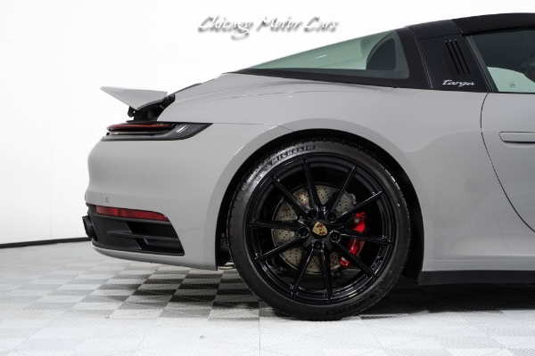 Used-2023-Porsche-911-Targa-4S-Only-789-Miles-Rare-Chalk-Paint-Bordeaux-Red-Interior-Front-end-Lifter