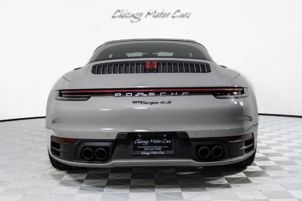 Used-2023-Porsche-911-Targa-4S-Only-789-Miles-Rare-Chalk-Paint-Bordeaux-Red-Interior-Front-end-Lifter