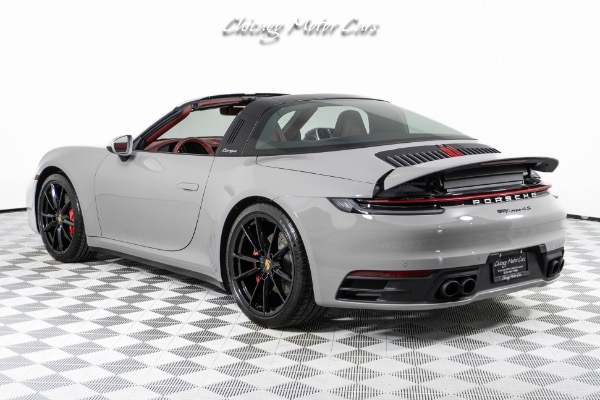 Used-2023-Porsche-911-Targa-4S-Only-789-Miles-Rare-Chalk-Paint-Bordeaux-Red-Interior-Front-end-Lifter