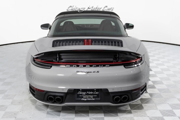 Used-2023-Porsche-911-Targa-4S-Only-789-Miles-Rare-Chalk-Paint-Bordeaux-Red-Interior-Front-end-Lifter