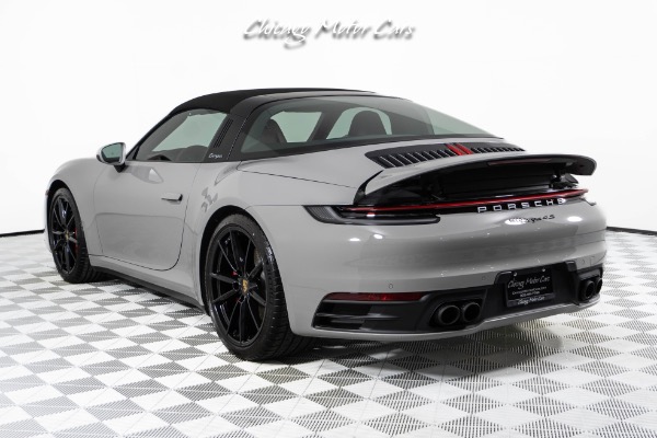 Used-2023-Porsche-911-Targa-4S-Only-789-Miles-Rare-Chalk-Paint-Bordeaux-Red-Interior-Front-end-Lifter