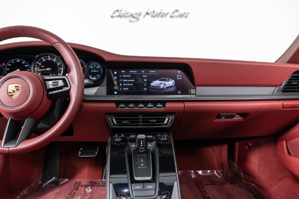 Used-2023-Porsche-911-Targa-4S-Only-789-Miles-Rare-Chalk-Paint-Bordeaux-Red-Interior-Front-end-Lifter