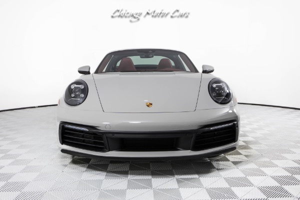 Used-2023-Porsche-911-Targa-4S-Only-789-Miles-Rare-Chalk-Paint-Bordeaux-Red-Interior-Front-end-Lifter