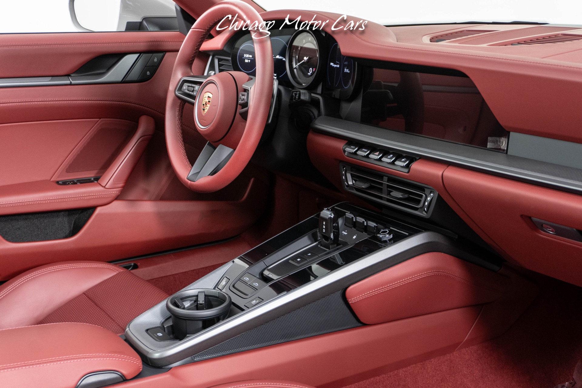 Used-2023-Porsche-911-Targa-4S-Only-789-Miles-Rare-Chalk-Paint-Bordeaux-Red-Interior-Front-end-Lifter