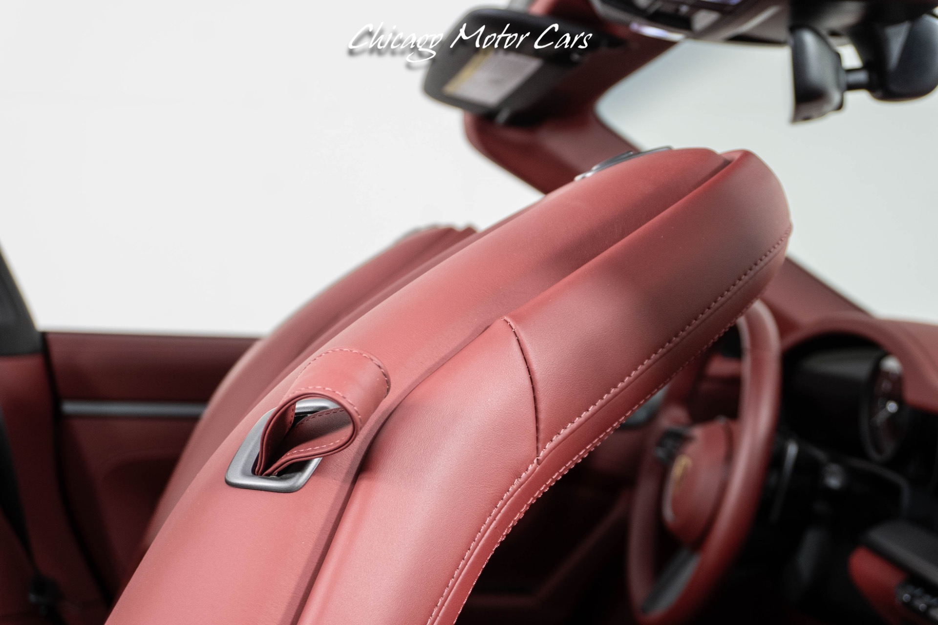 Used-2023-Porsche-911-Targa-4S-Only-789-Miles-Rare-Chalk-Paint-Bordeaux-Red-Interior-Front-end-Lifter