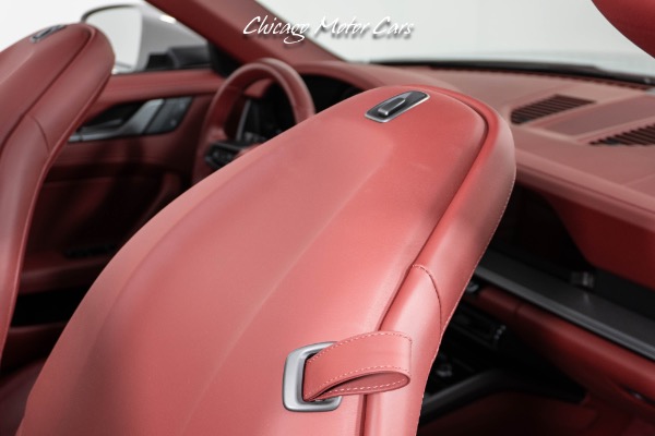 Used-2023-Porsche-911-Targa-4S-Only-789-Miles-Rare-Chalk-Paint-Bordeaux-Red-Interior-Front-end-Lifter