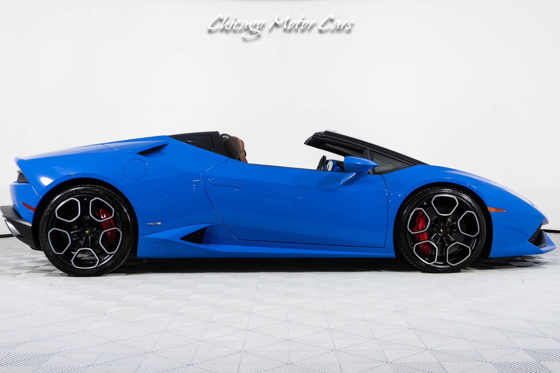 Used-2016-Lamborghini-Huracan-LP610-4-Spyder-Ad-Personam-Blu-Lemans-Front-End-PPF-Front-End-Lifter-Loaded