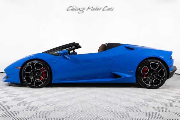 Used-2016-Lamborghini-Huracan-LP610-4-Spyder-Ad-Personam-Blu-Lemans-Front-End-PPF-Front-End-Lifter-Loaded