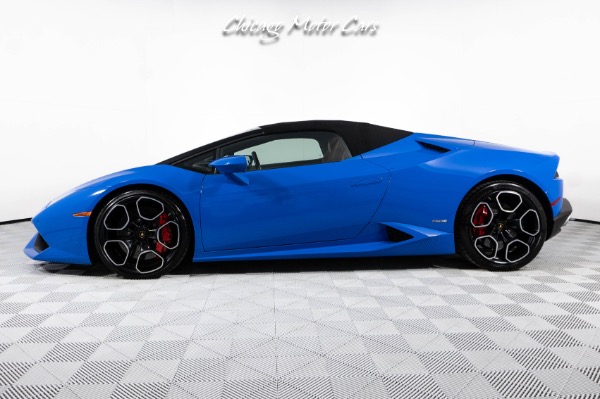 Used-2016-Lamborghini-Huracan-LP610-4-Spyder-Ad-Personam-Blu-Lemans-Front-End-PPF-Front-End-Lifter-Loaded