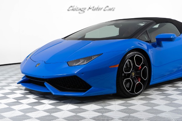 Used-2016-Lamborghini-Huracan-LP610-4-Spyder-Ad-Personam-Blu-Lemans-Front-End-PPF-Front-End-Lifter-Loaded