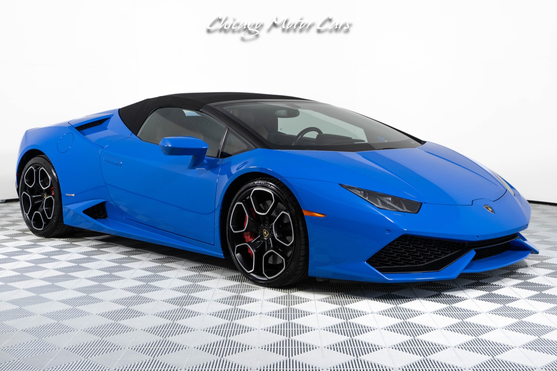 Used-2016-Lamborghini-Huracan-LP610-4-Spyder-Ad-Personam-Blu-Lemans-Front-End-PPF-Front-End-Lifter-Loaded