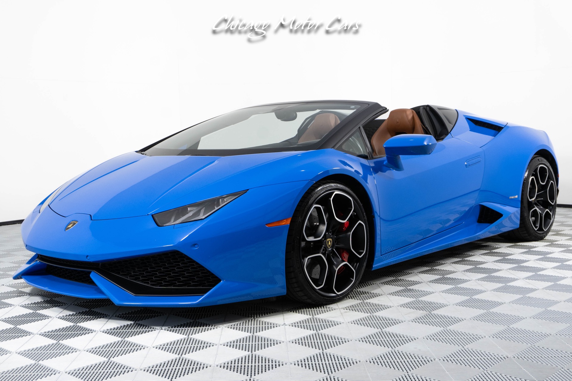 Used-2016-Lamborghini-Huracan-LP610-4-Spyder-Ad-Personam-Blu-Lemans-Front-End-PPF-Front-End-Lifter-Loaded