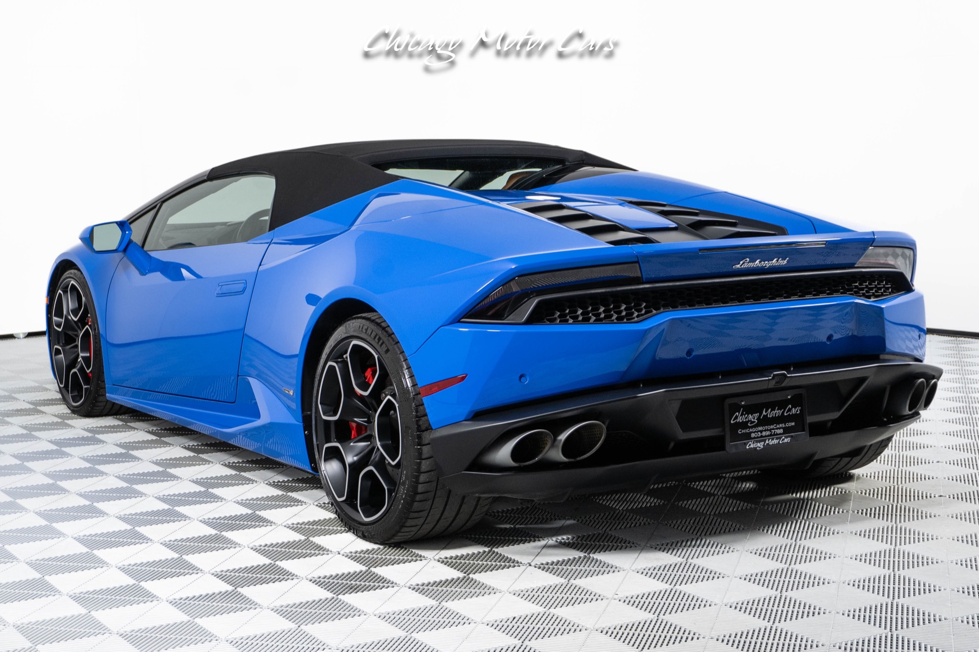 Used-2016-Lamborghini-Huracan-LP610-4-Spyder-Ad-Personam-Blu-Lemans-Front-End-PPF-Front-End-Lifter-Loaded