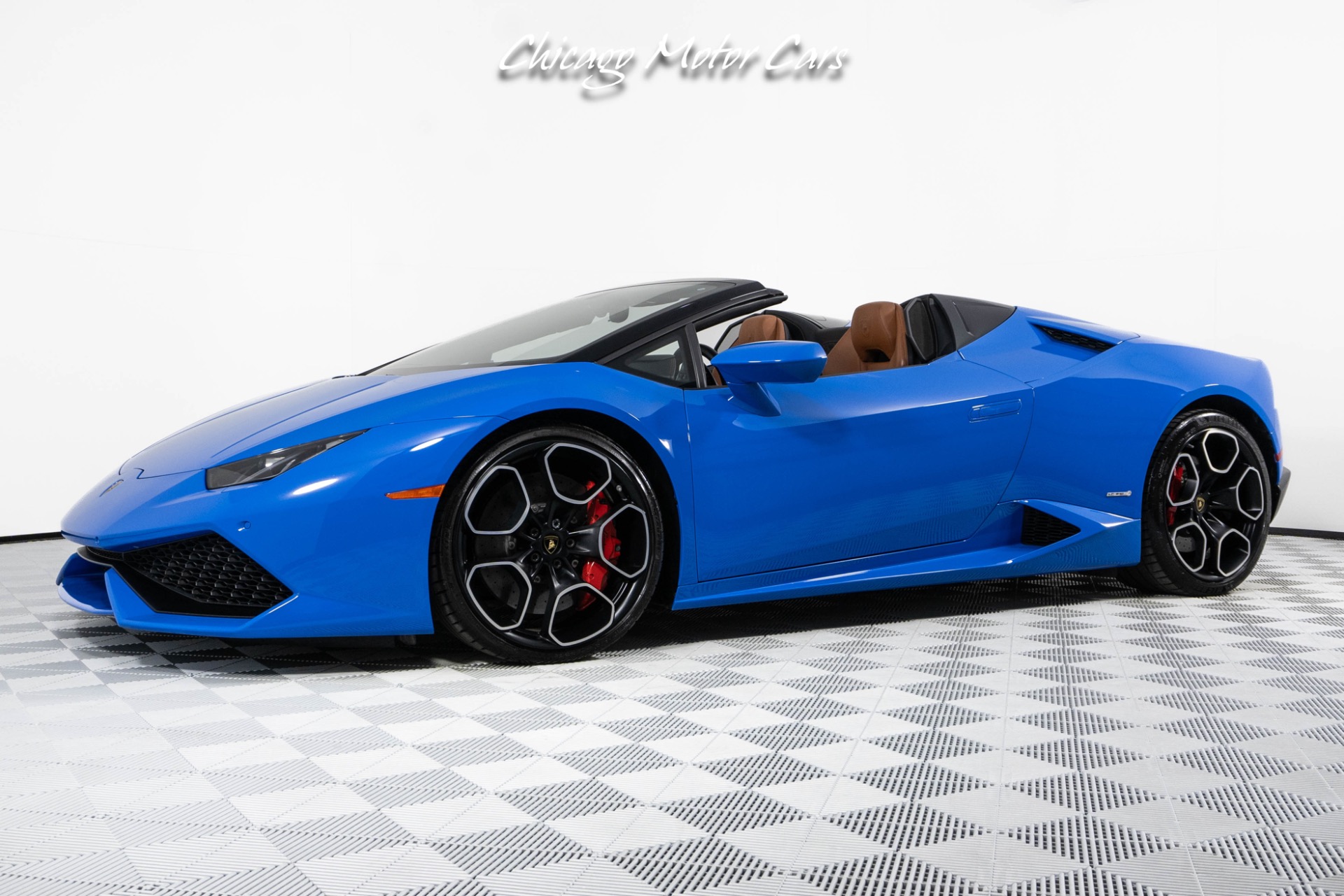 Used-2016-Lamborghini-Huracan-LP610-4-Spyder-Ad-Personam-Blu-Lemans-Front-End-PPF-Front-End-Lifter-Loaded