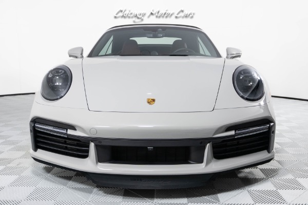 Used-2024-Porsche-911-Turbo-S-Cabriolet-Only-55-Miles-Chalk-Over-Bordeaux-Red-Sport-Exhaust-Front-End-Lifter