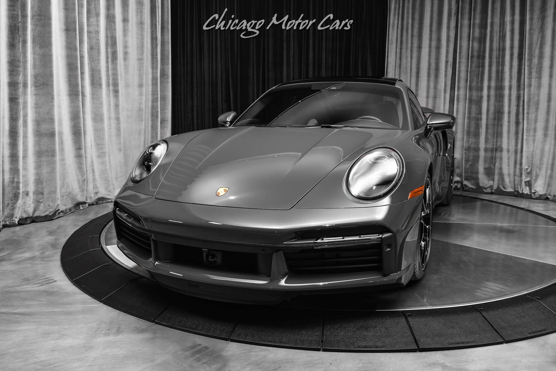 Used-2021-Porsche-911-Turbo-S-Coupe-Highly-Desired-PTS-Grey-Black-4k-Miles-Burmester-Front-PPF