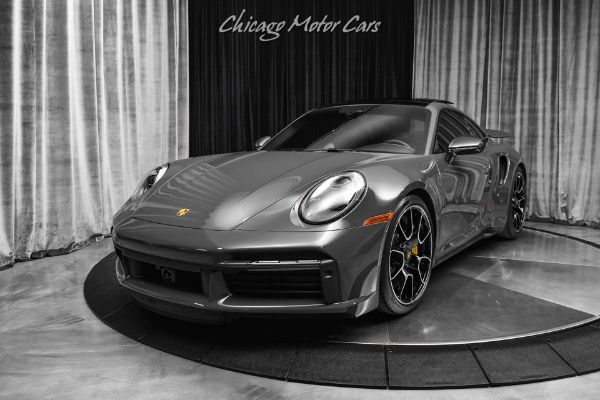 Used-2021-Porsche-911-Turbo-S-Coupe-Highly-Desired-PTS-Grey-Black-4k-Miles-Burmester-Front-PPF