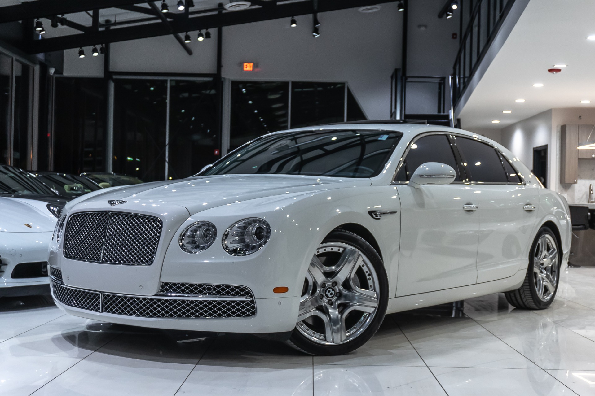 Used 14 Bentley Flying Spur W12 Sedan Loaded Glacier White For Sale Special Pricing Chicago Motor Cars Stock 166a