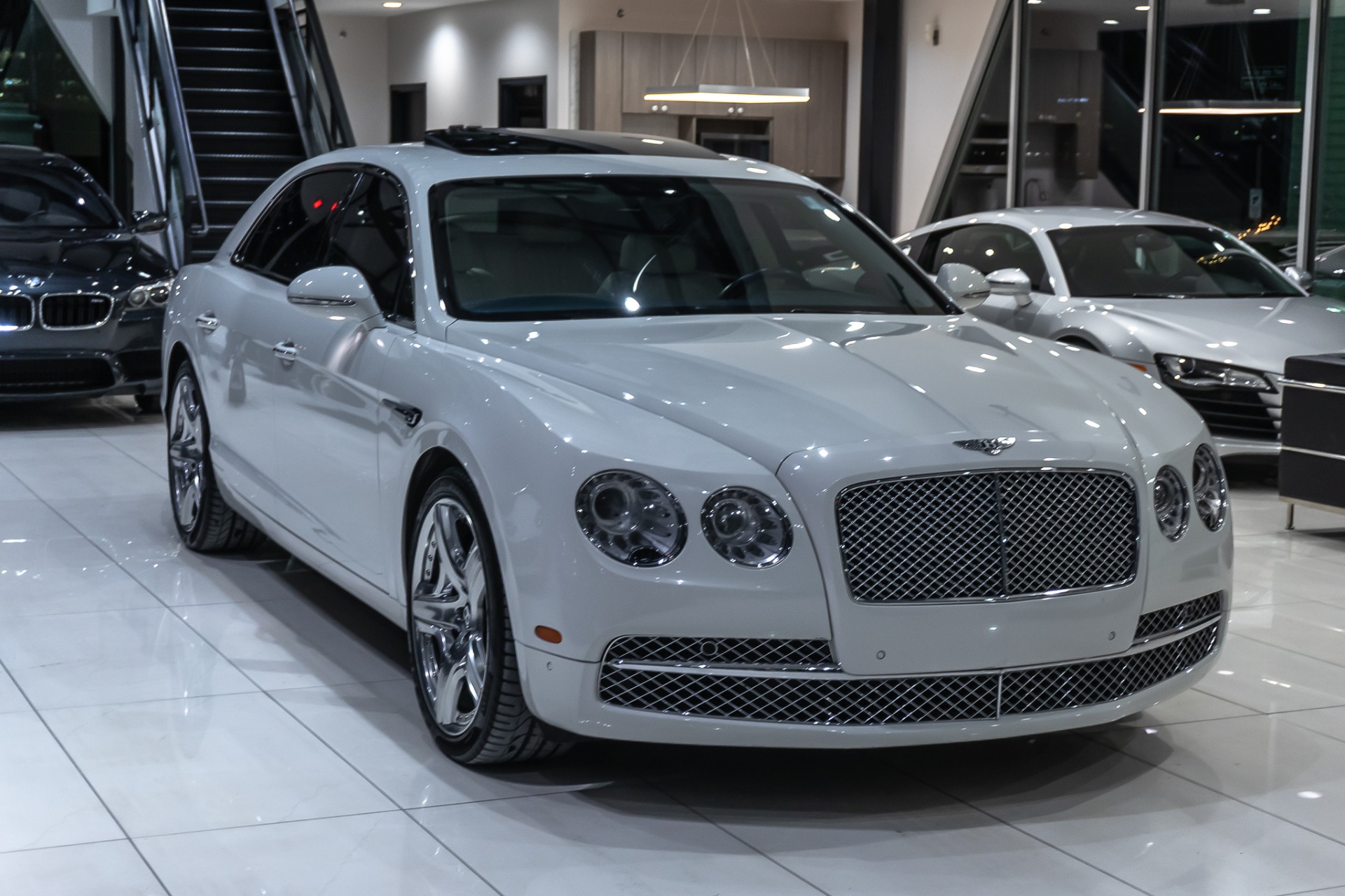 Used 14 Bentley Flying Spur W12 Sedan Loaded Glacier White For Sale Special Pricing Chicago Motor Cars Stock 166a