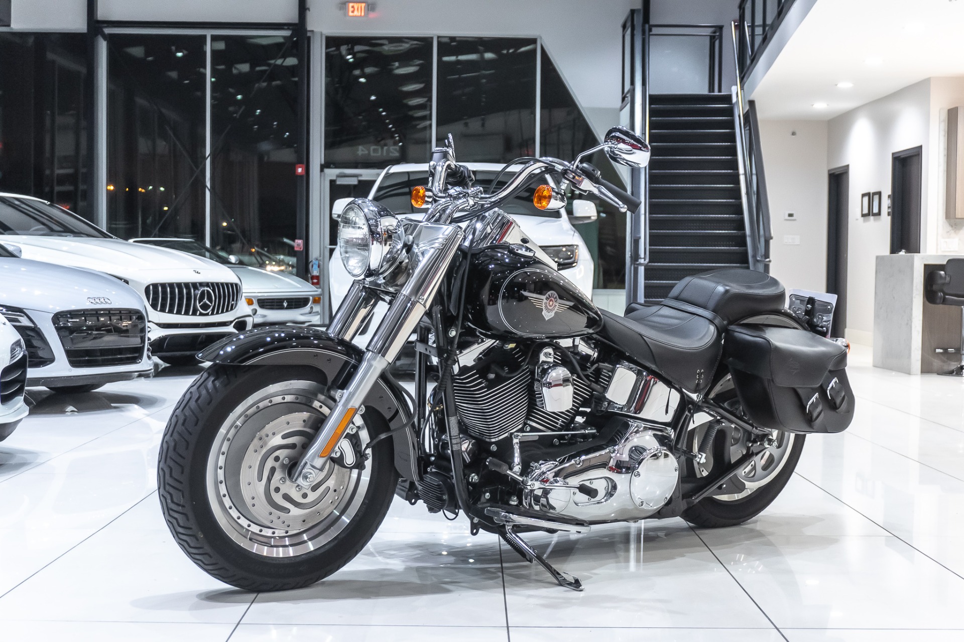 Used 2004 Harley Davidson FXST SOFTAIL FATBOY 1450CC ONLY 1800 MILES For Sale Sold Chicago Motor Cars Stock 4Y050898