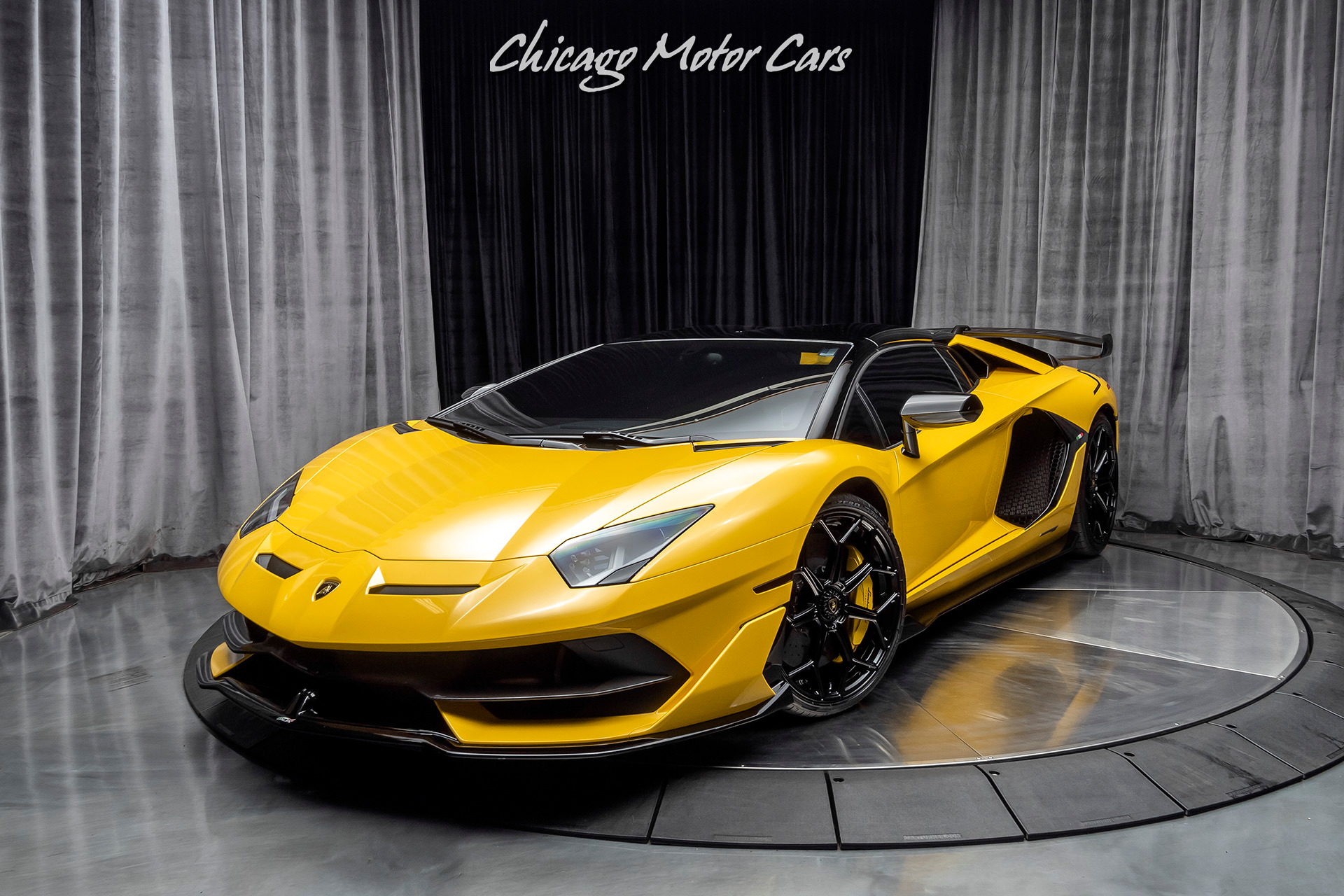Used Lamborghini Aventador Svj Roadster Only 263 Miles New Giallo Orion Rare For Sale Special Pricing Chicago Motor Cars Stock