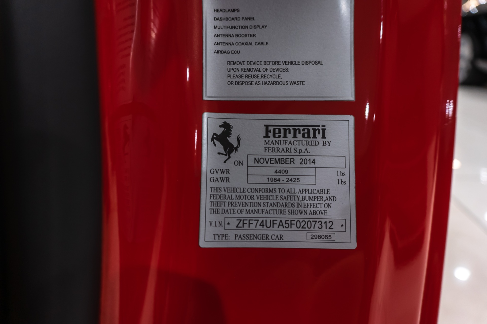 Ferrari F12 TDF Series: PPF Front Fender