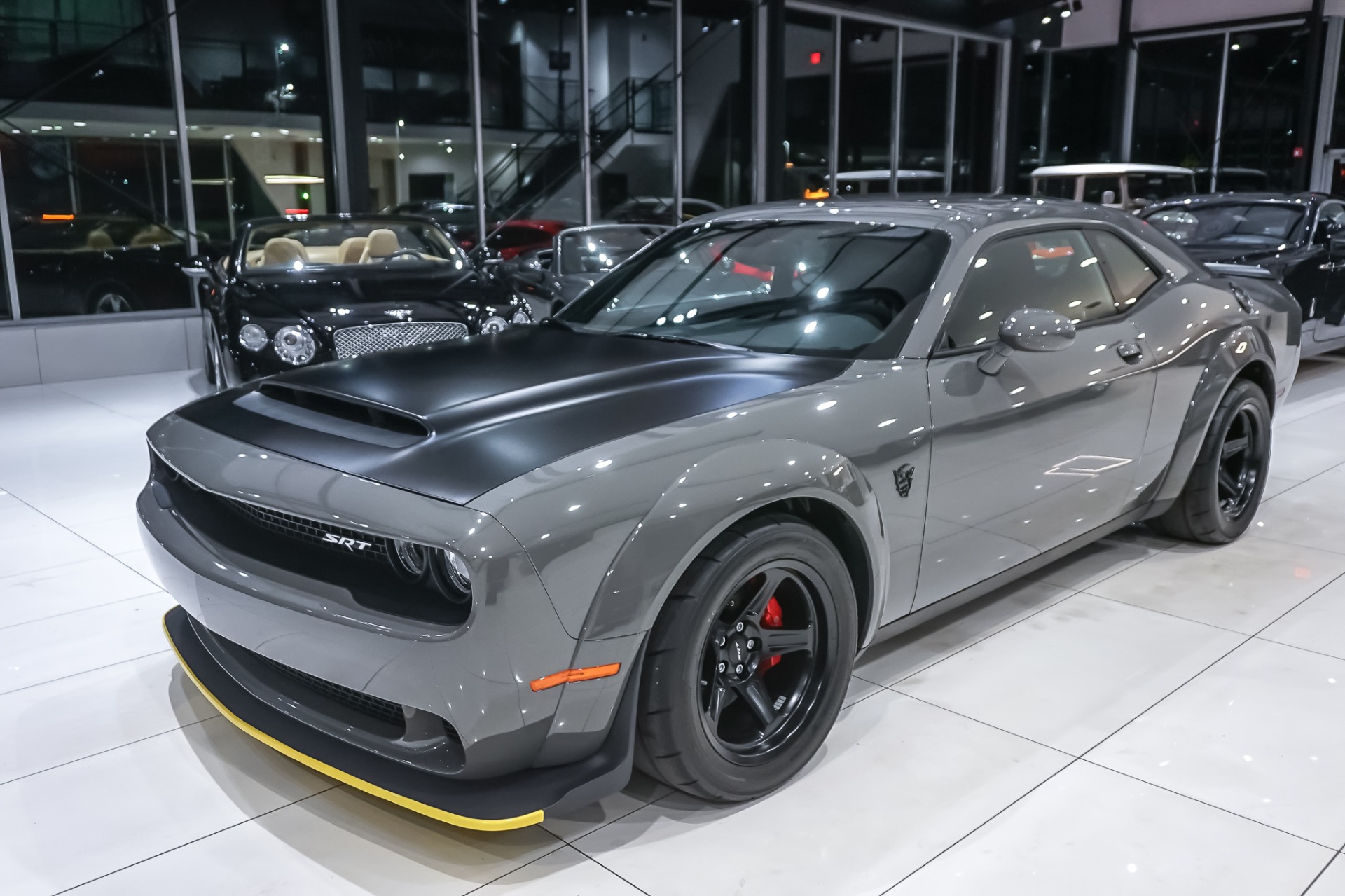 Used-2018-Dodge-Challenger-SRT-Demon-BLACK-SATIN-HOOD-ONLY-594-MILES-BONE-STOCK-ONLY-264-DESTROYER-GREY-PRODU