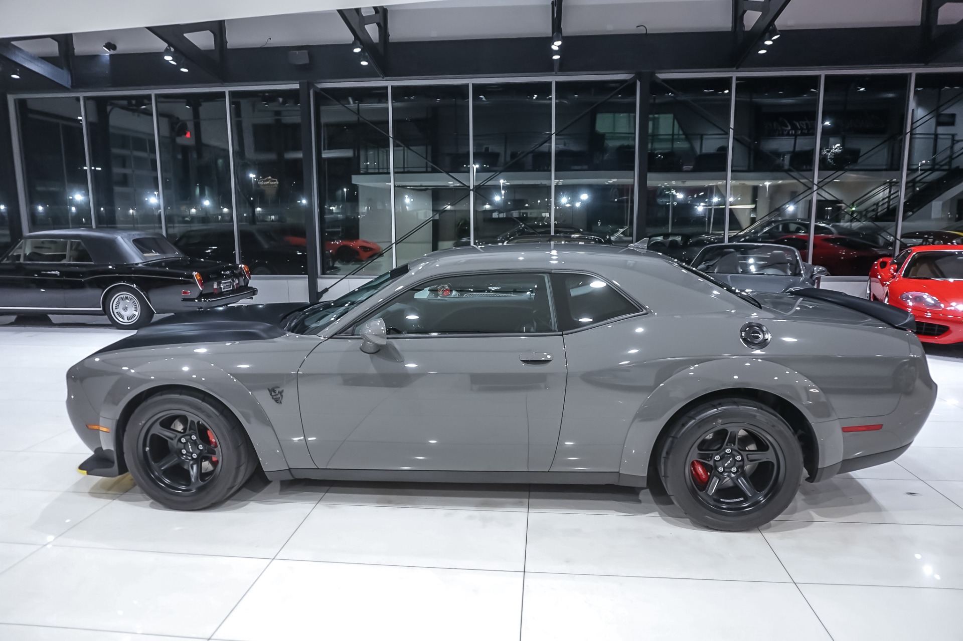 Used-2018-Dodge-Challenger-SRT-Demon-BLACK-SATIN-HOOD-ONLY-594-MILES-BONE-STOCK-ONLY-264-DESTROYER-GREY-PRODU