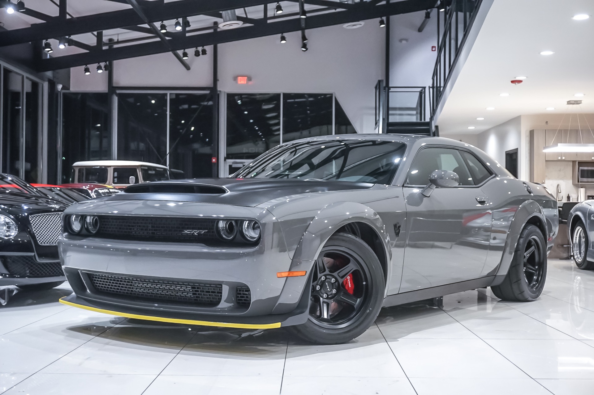 Used-2018-Dodge-Challenger-SRT-Demon-BLACK-SATIN-HOOD-ONLY-594-MILES-BONE-STOCK-ONLY-264-DESTROYER-GREY-PRODU