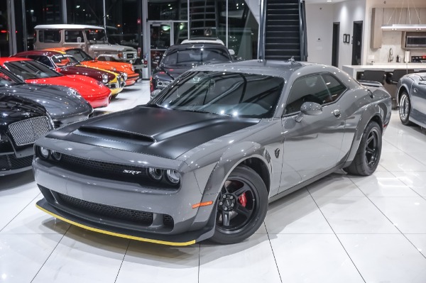 Used-2018-Dodge-Challenger-SRT-Demon-BLACK-SATIN-HOOD-ONLY-594-MILES-BONE-STOCK-ONLY-264-DESTROYER-GREY-PRODU