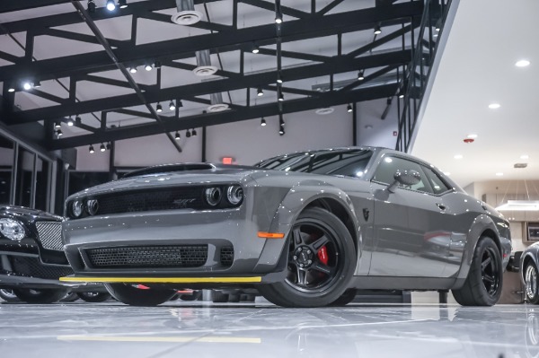 Used-2018-Dodge-Challenger-SRT-Demon-BLACK-SATIN-HOOD-ONLY-594-MILES-BONE-STOCK-ONLY-264-DESTROYER-GREY-PRODU