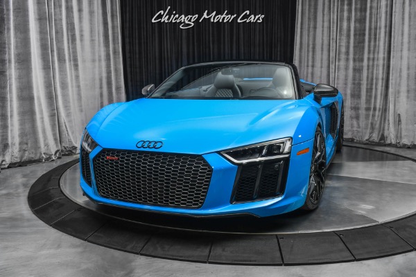 Used-2018-Audi-R8-52-quattro-V10-Plus-Spyder-RARE-Riviera-Blue-Audi-Sport-Pack-Full-PPF