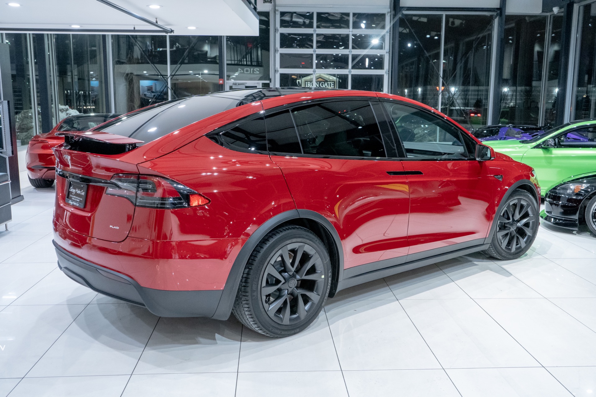 Tesla model x black deals with red interior