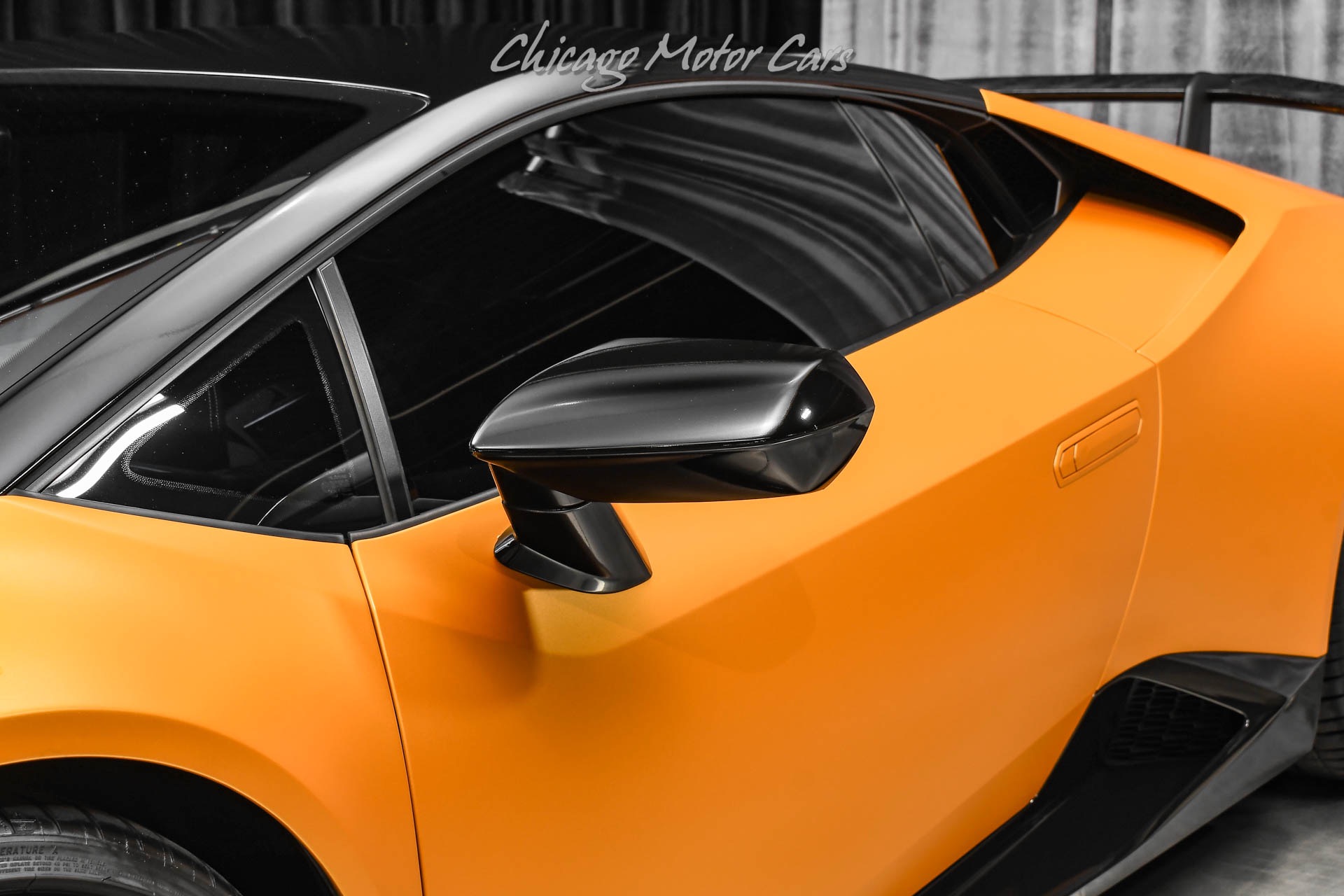 Orange Lamborghini Huracan Performante Side View Stock Footage